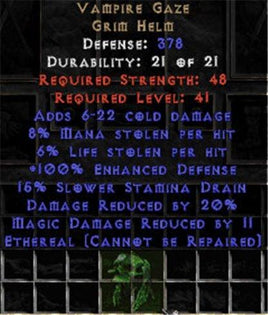 Vampire Gaze - Ethereal - 20% DR - West Non-Ladder