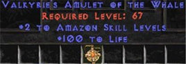 Amazon Amulet - 2 All Zon Skills & 100 Life - West Ladder