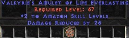 Amazon Amulet - 2 All Zon Skills & 25 PDR - West Ladder