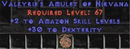 Amazon Amulet - 2 All Zon Skills & 30 Dex - West Ladder