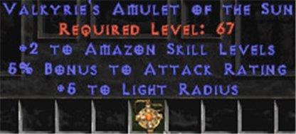Amazon Amulet - 2 All Zon Skills & 5% AR - East HC Ladder