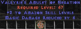 Amazon Amulet - 2 All Zon Skills & 6 MDR - West Non-Ladder