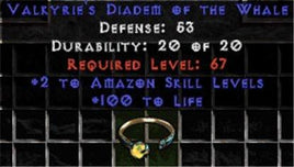 +2 Amazon Skills/100 Life Diadem/Tiara/Circlet - East Ladder