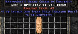 Amazon Javelin & Spear Skills w/ 6 Dex GC - Europe Non-Ladder