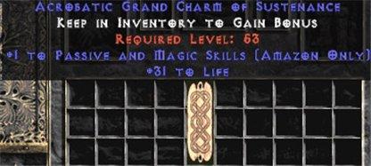 Amazon Passive & Magic Skills w/ 31-34 Life GC - Europe HC Ladder