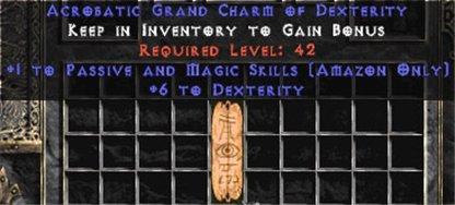 Amazon Passive & Magic Skills w/ 6 Dex GC - East HC Ladder